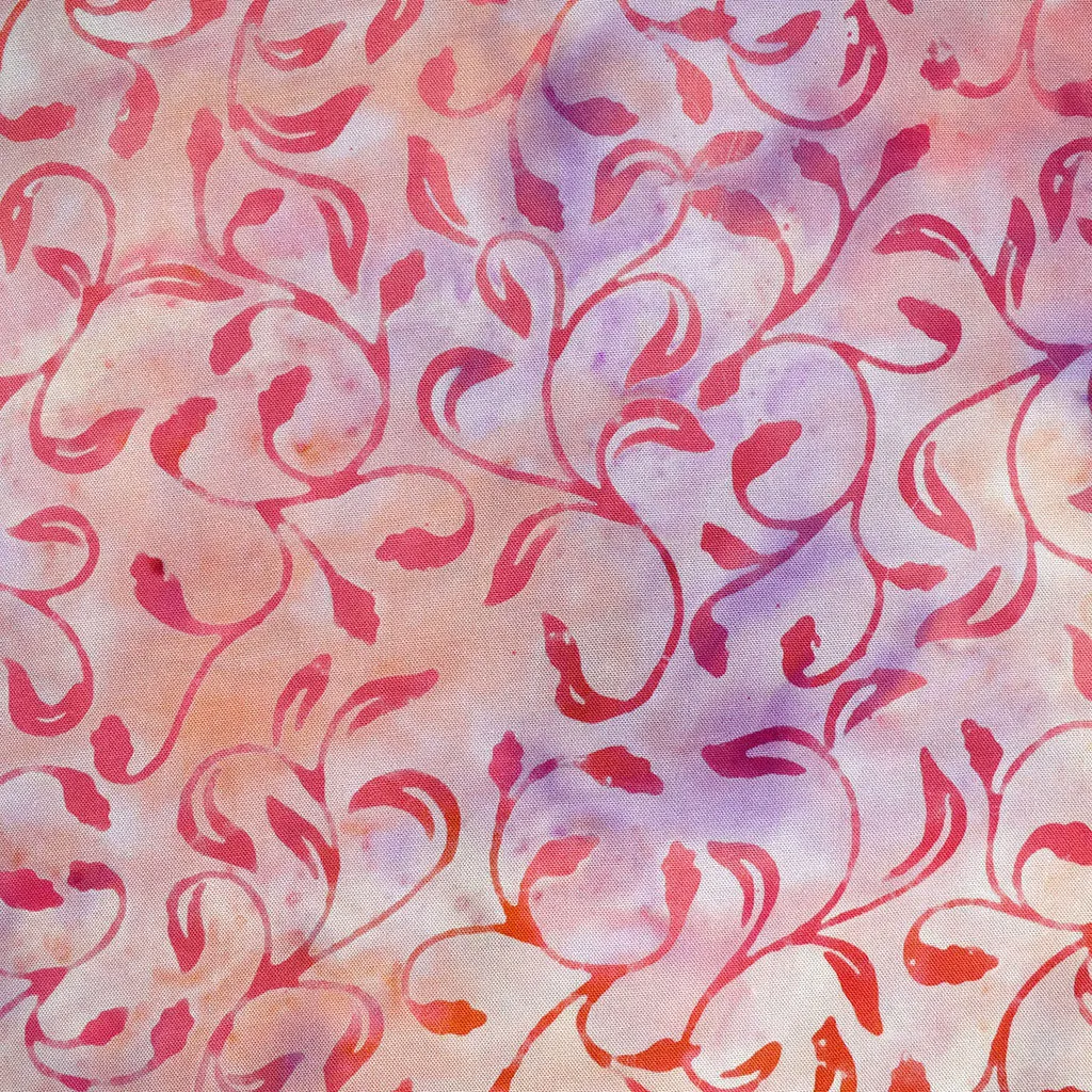 Scrolling Vine Exclusive Rayon Batik Lilac/Fuchsia
