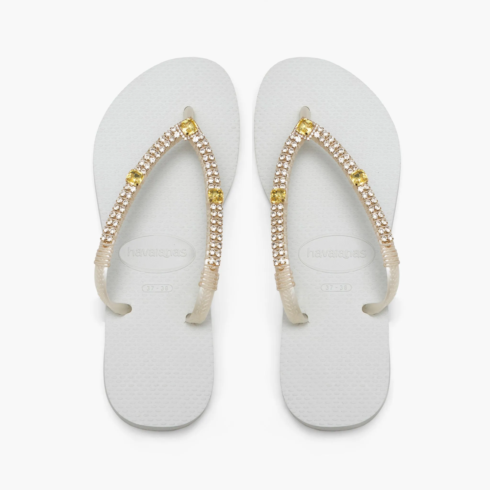 Square Shimmer Flip Flops