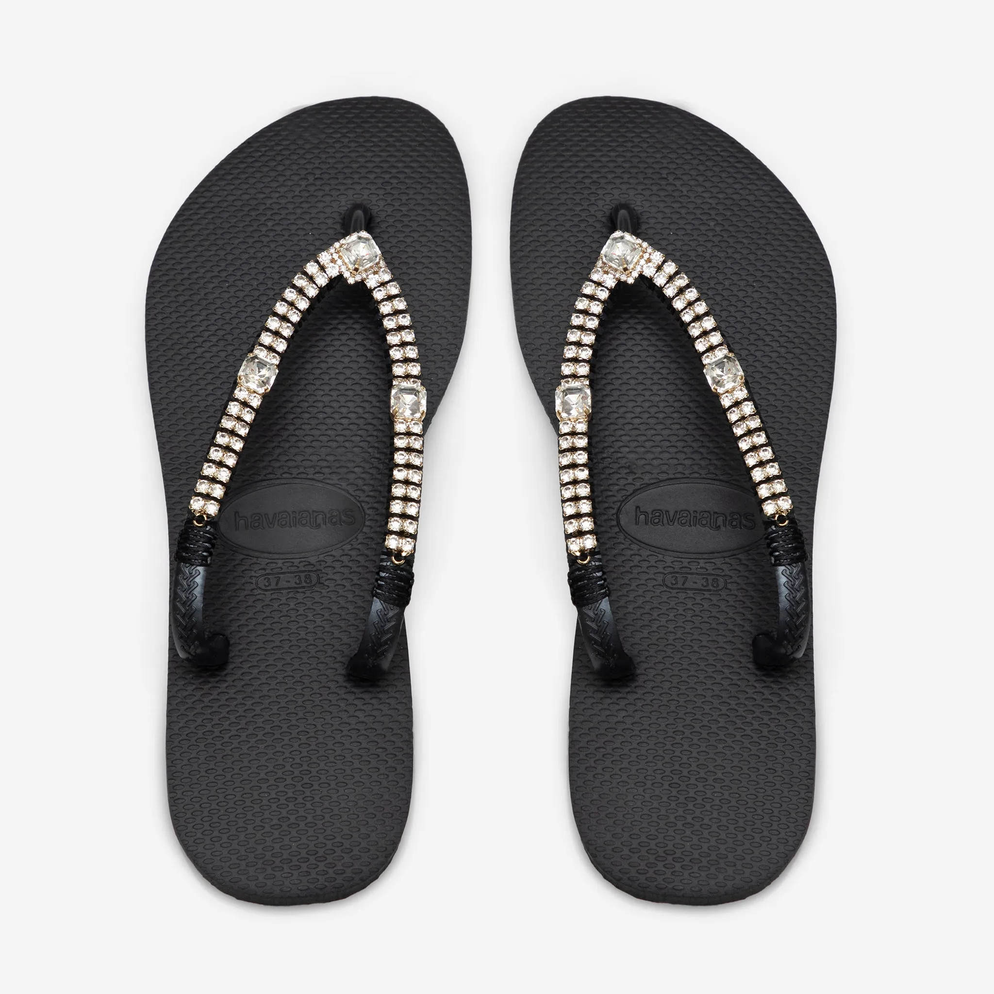 Square Shimmer Flip Flops