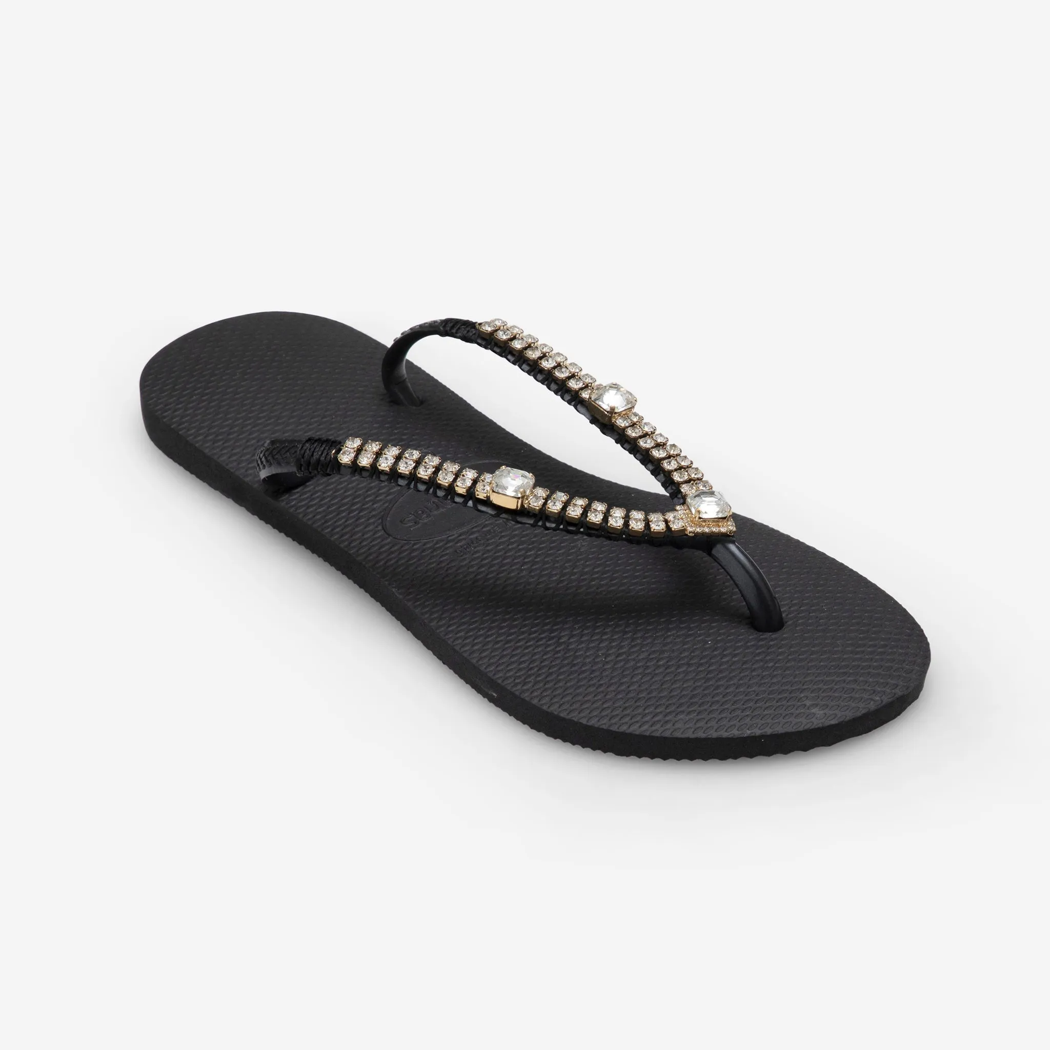 Square Shimmer Flip Flops