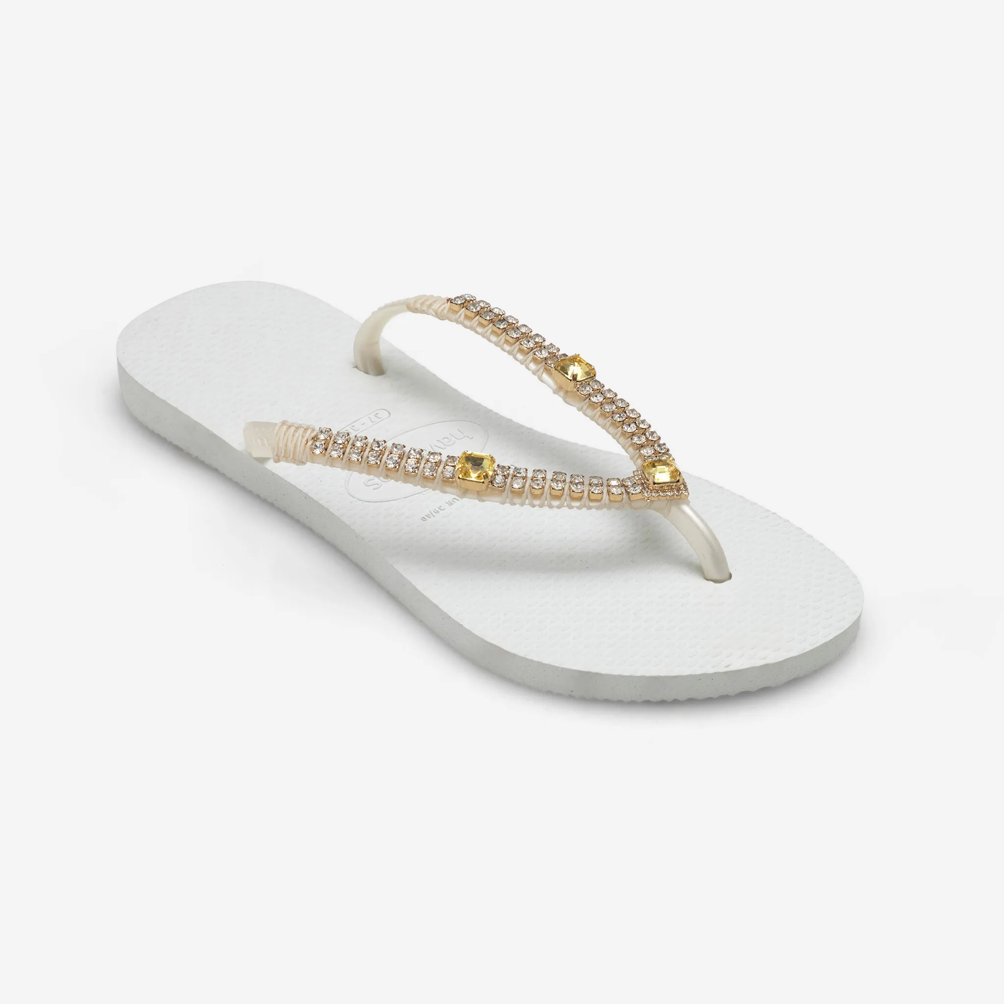 Square Shimmer Flip Flops