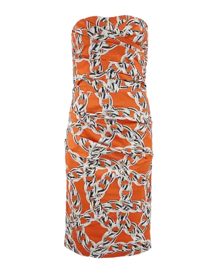Strapless Chain Link Print Dress