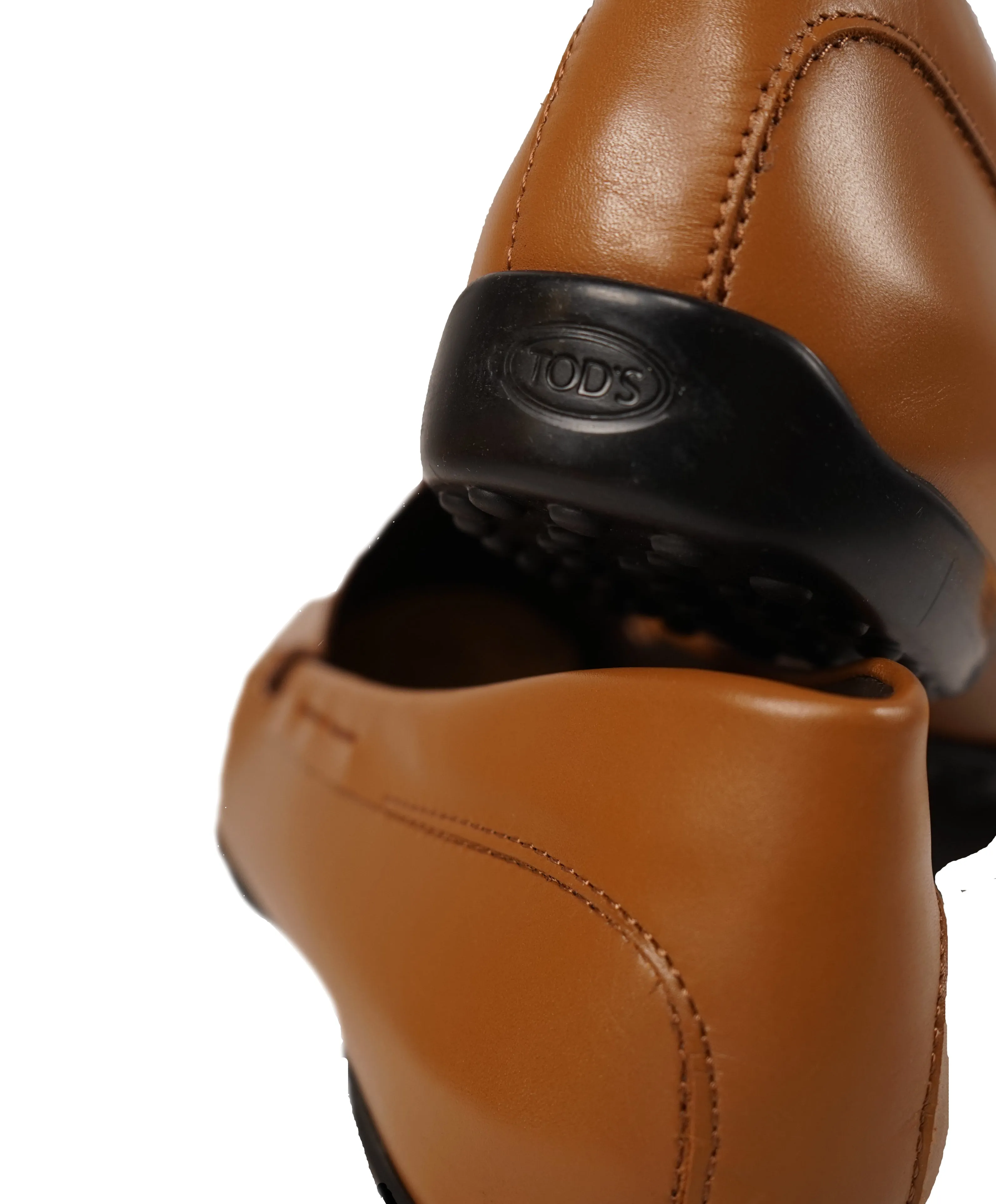 TOD’S - Brown “ LOGO Gommini ” Vamp Engraved Italian Leather Loafers - 13