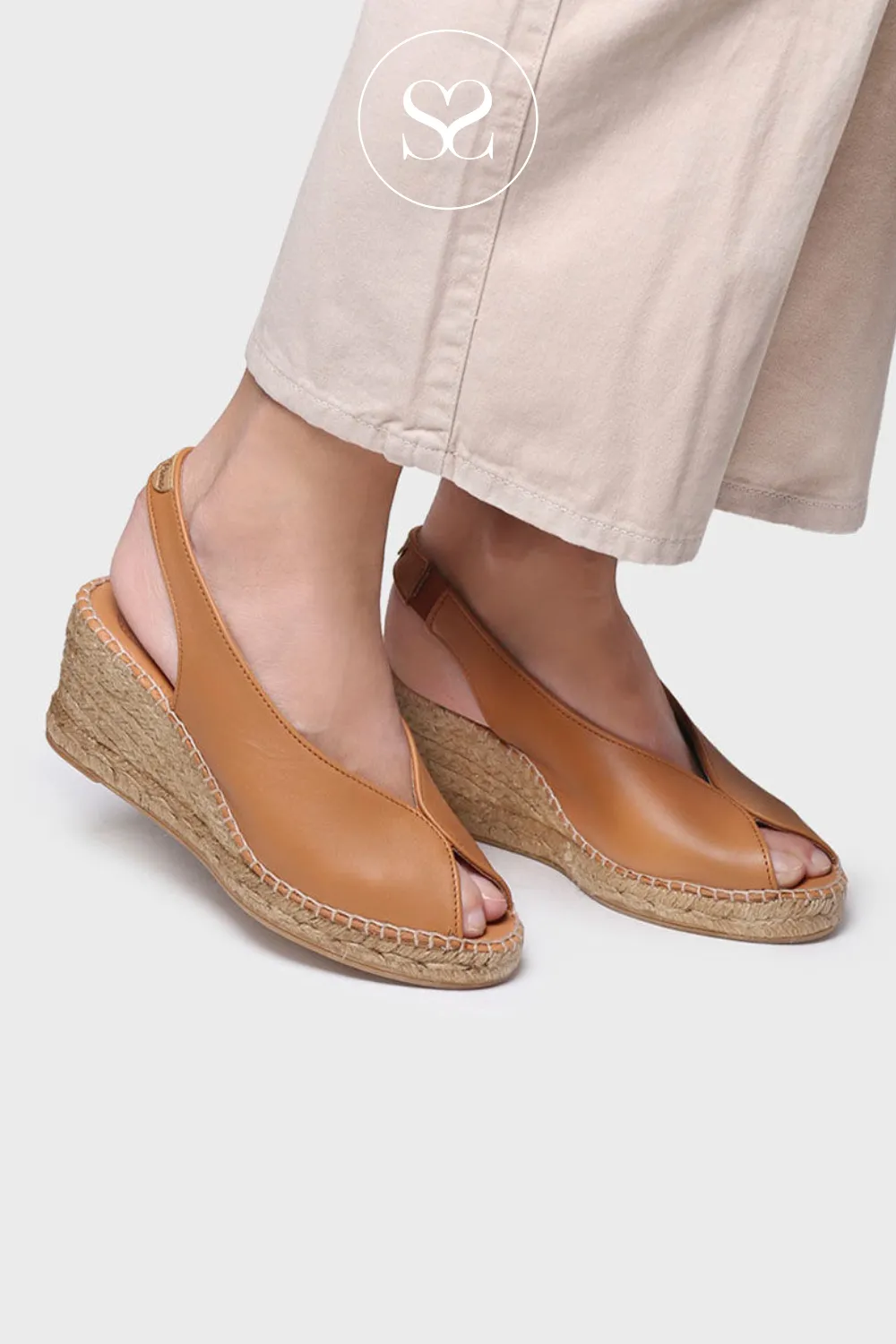 TONI PONS LAILA TAN PEEP TOE ESPADRILLE WEDGE SANDAL