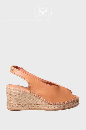 TONI PONS LAILA TAN PEEP TOE ESPADRILLE WEDGE SANDAL