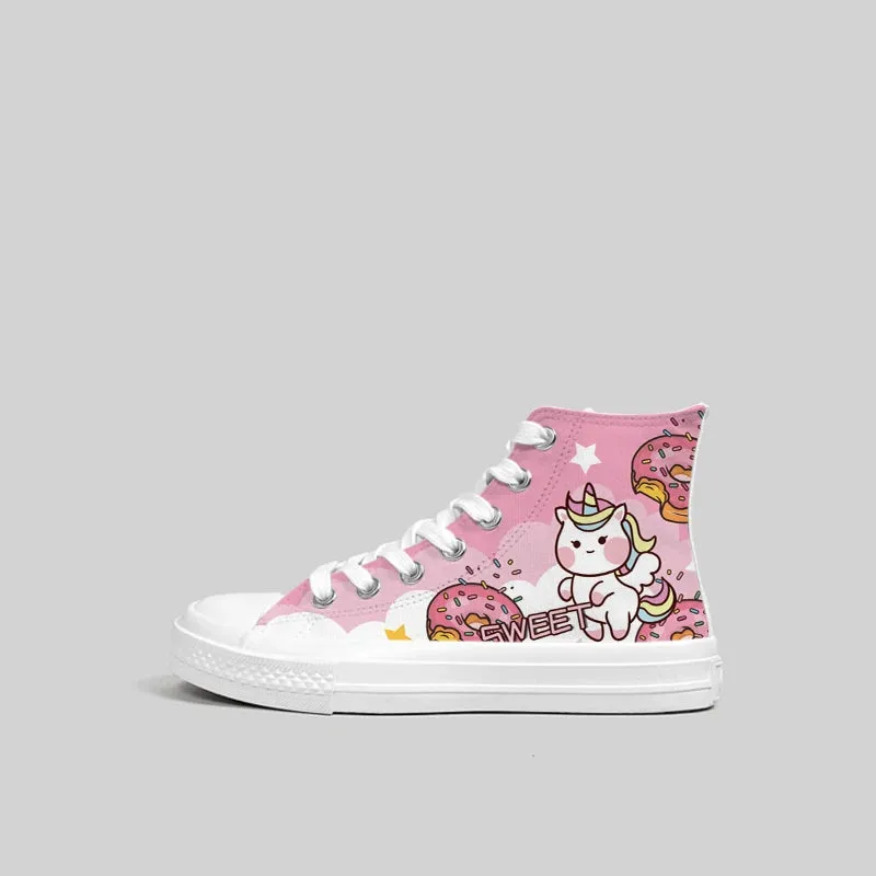 Trendy Anime Cat-i-corn Womens Sneakers