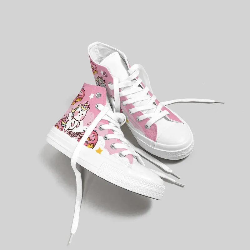 Trendy Anime Cat-i-corn Womens Sneakers