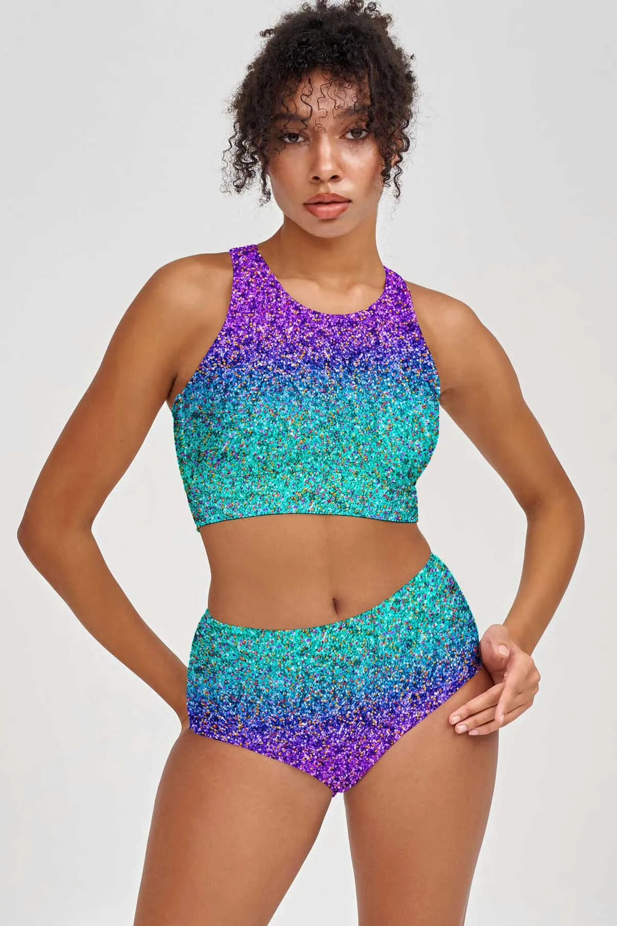 Ultraviolet Cara Purple High-Waist Hipster Bikini Bottom - Women