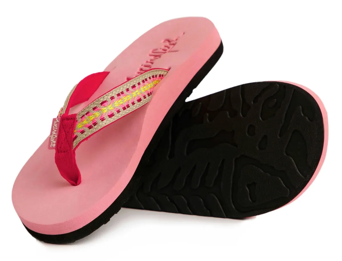 Weird Fish Womens Adila Braided Flip Flops - Pale Pink