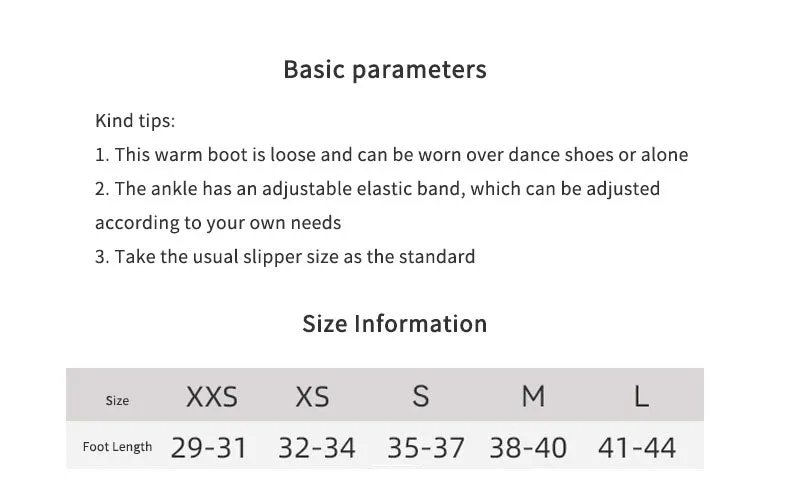 Winter Dance Warm Boots Soft Sole Warm Up Cotton Shoes Ballet Booties