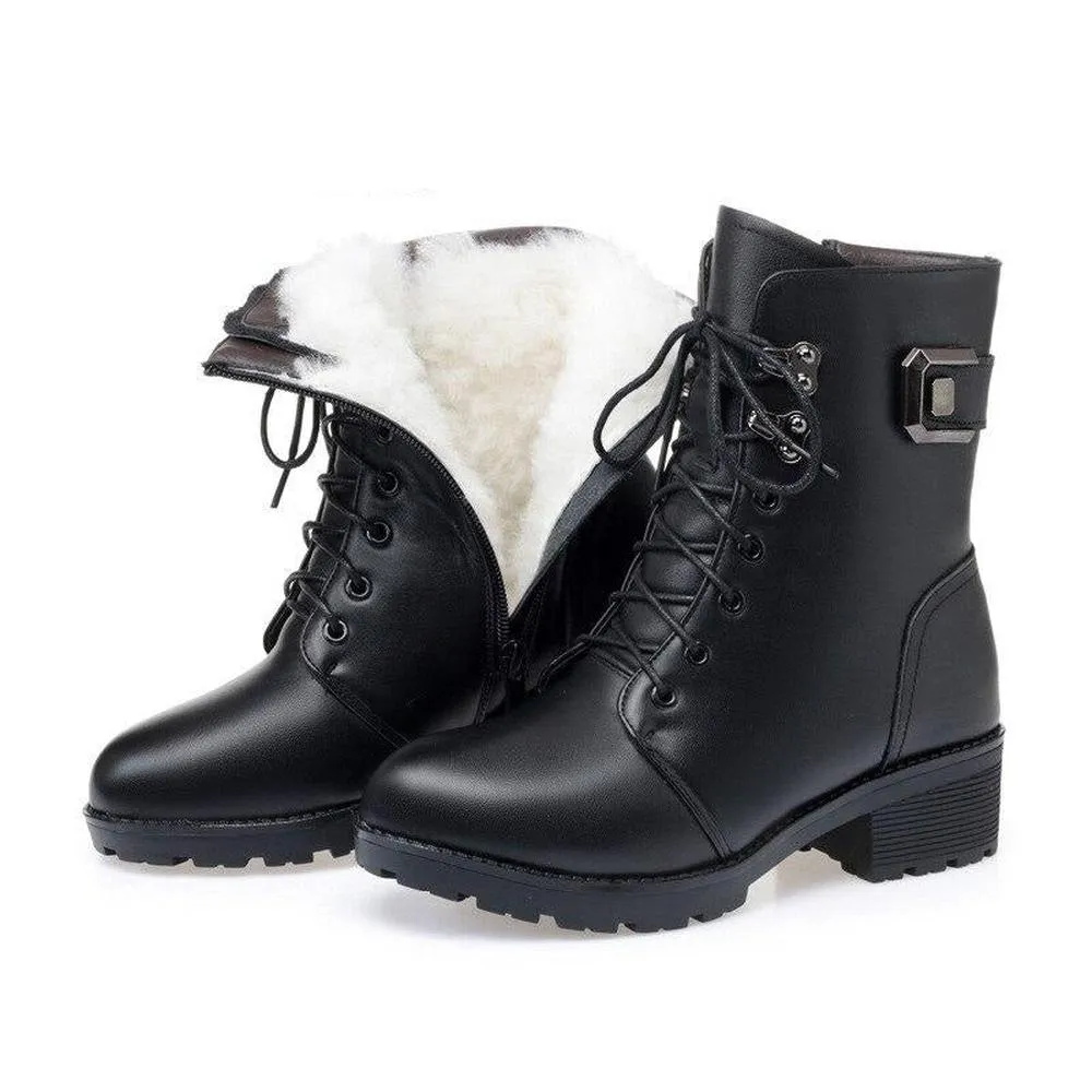 Women Genuine Leather Ankle Boots