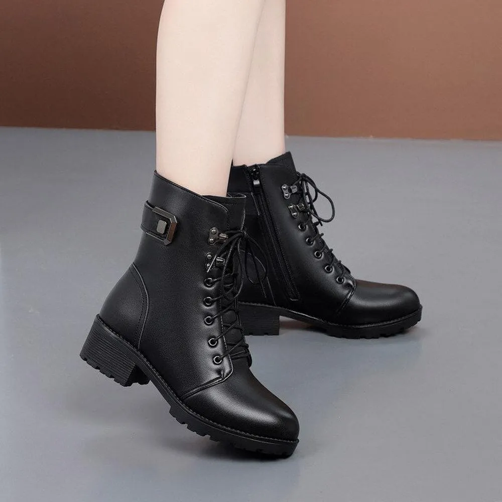 Women Genuine Leather Ankle Boots