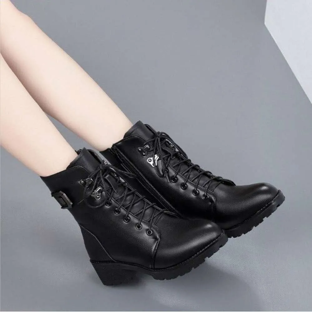 Women Genuine Leather Ankle Boots