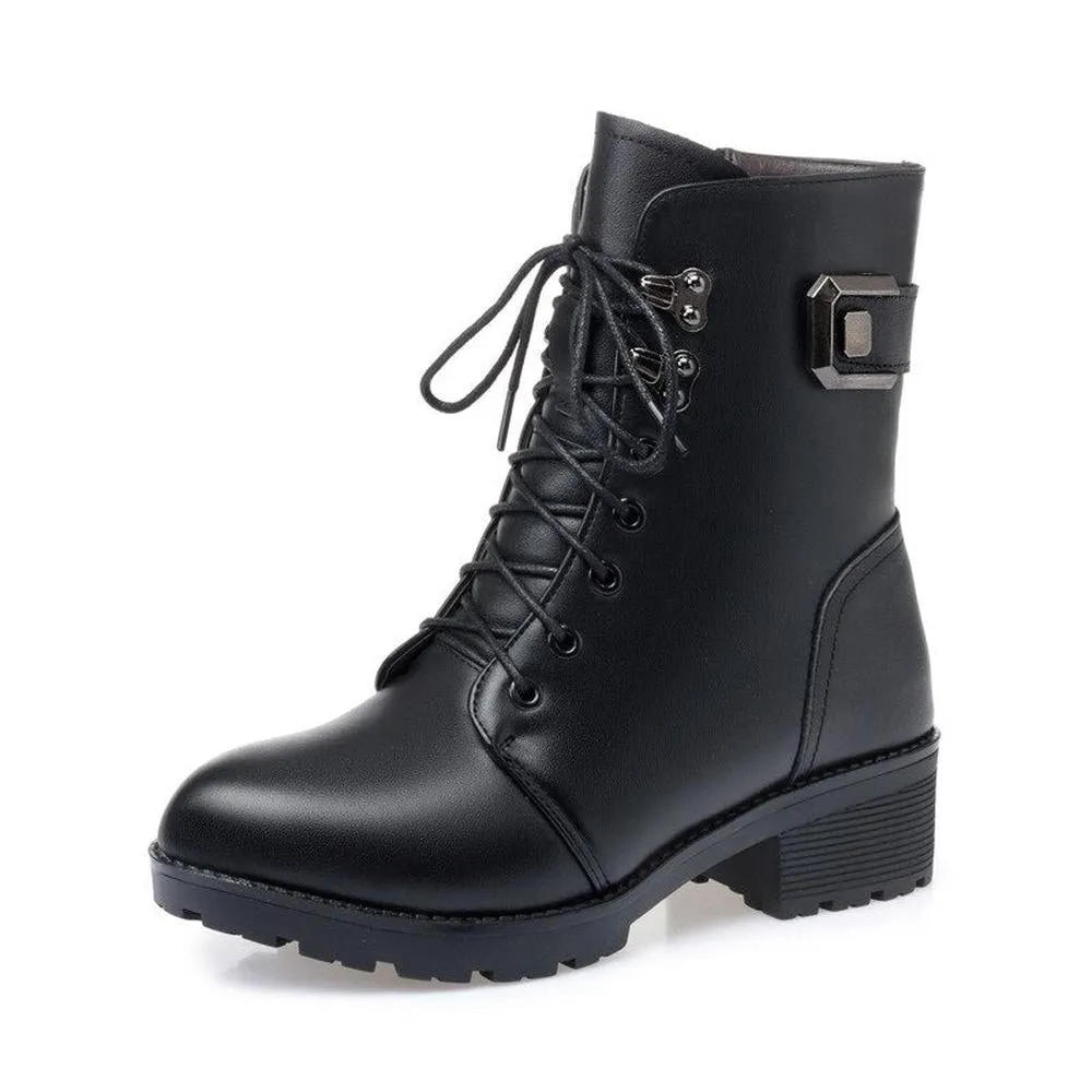 Women Genuine Leather Ankle Boots