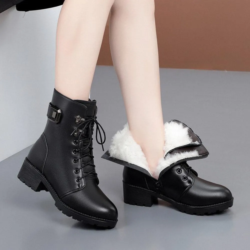 Women Genuine Leather Ankle Boots