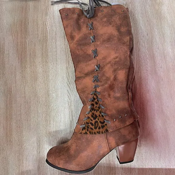 Women'S Round Toe Chunky Heel Boots 66366627C